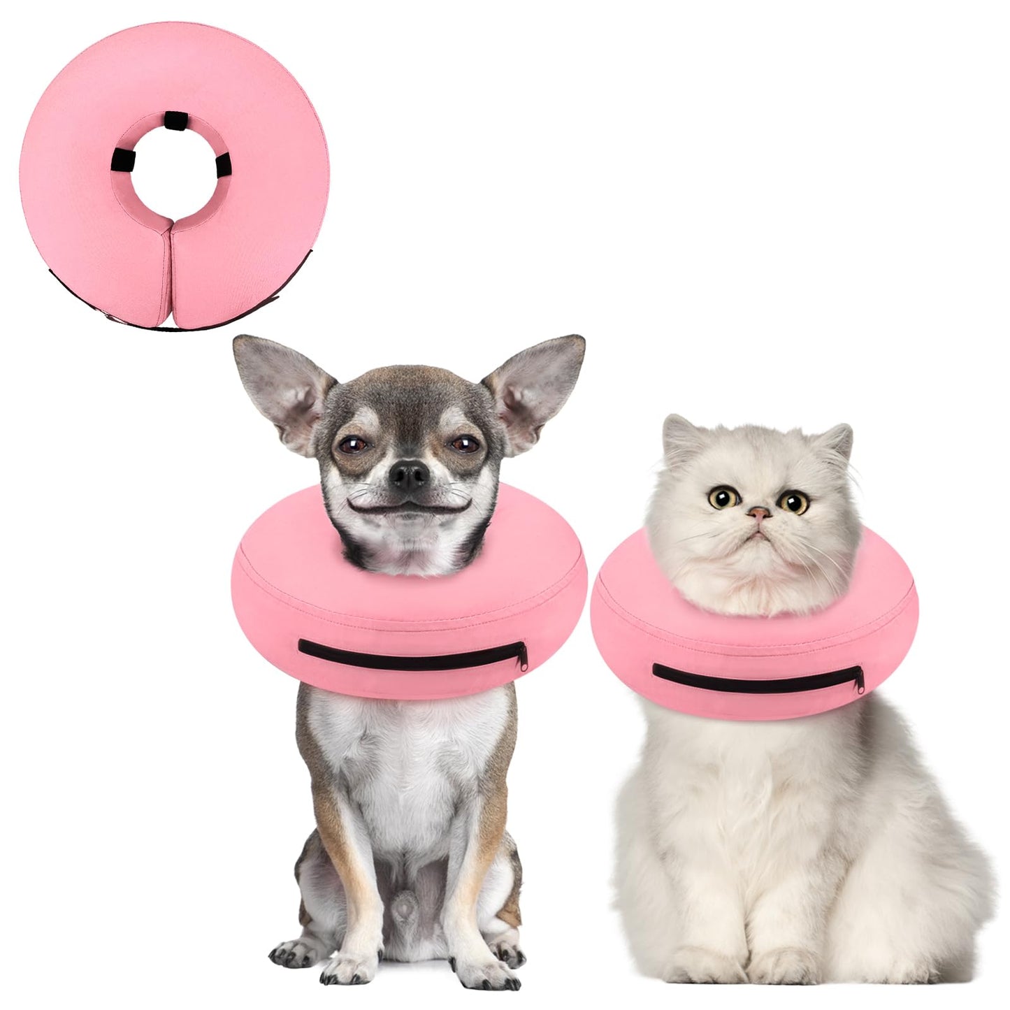 Supet Inflatable Dog Cone Collar Alternative After Surgery, Doggie Neck Donut Collar Recovery ECollar, Soft Dog Cone for Small Medium Large Dogs