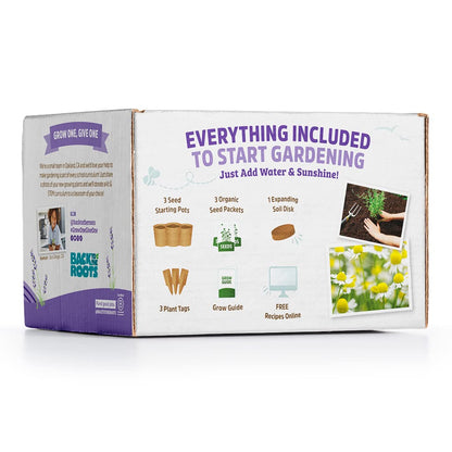 Back to the Roots Indoor Herb Garden Starter Kit, Basil, Mint and Cilantro - Includes seeds, soil and biochar