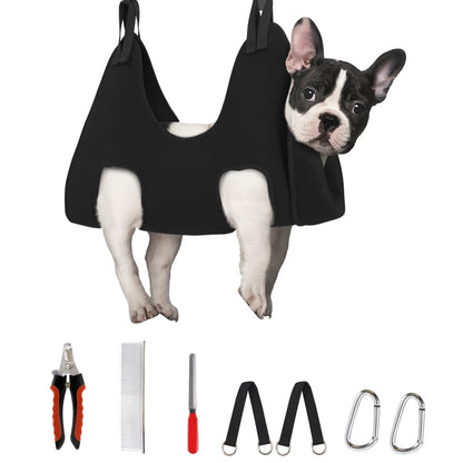Supet Dog Grooming Hammock for Small Dogs Cat, Relaxation Pet Grooming Hammock Restraint for Nail Trimming (Coral Blue, S（ Legs Spacing：7-10.2" / Max W：15-35LBS）)