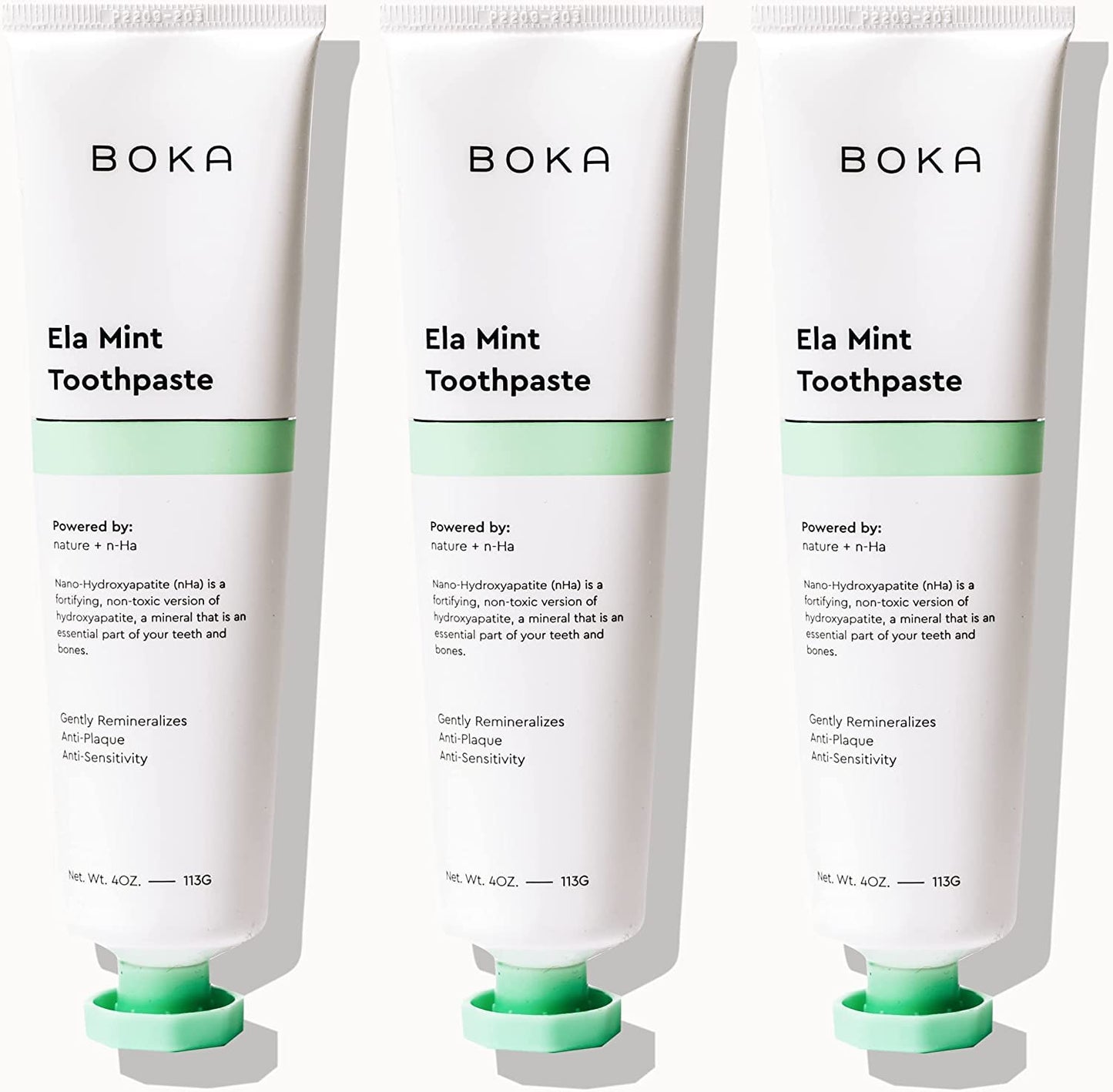 Boka Fluoride Free Toothpaste Nano Hydroxyapatite, Stocking Stuffers Remineralizing, Whitening - Dentist Recommended for Adult, Kids Oral Care Ela Mint Flavor, 4 Fl Oz 1Pk US Manufactured