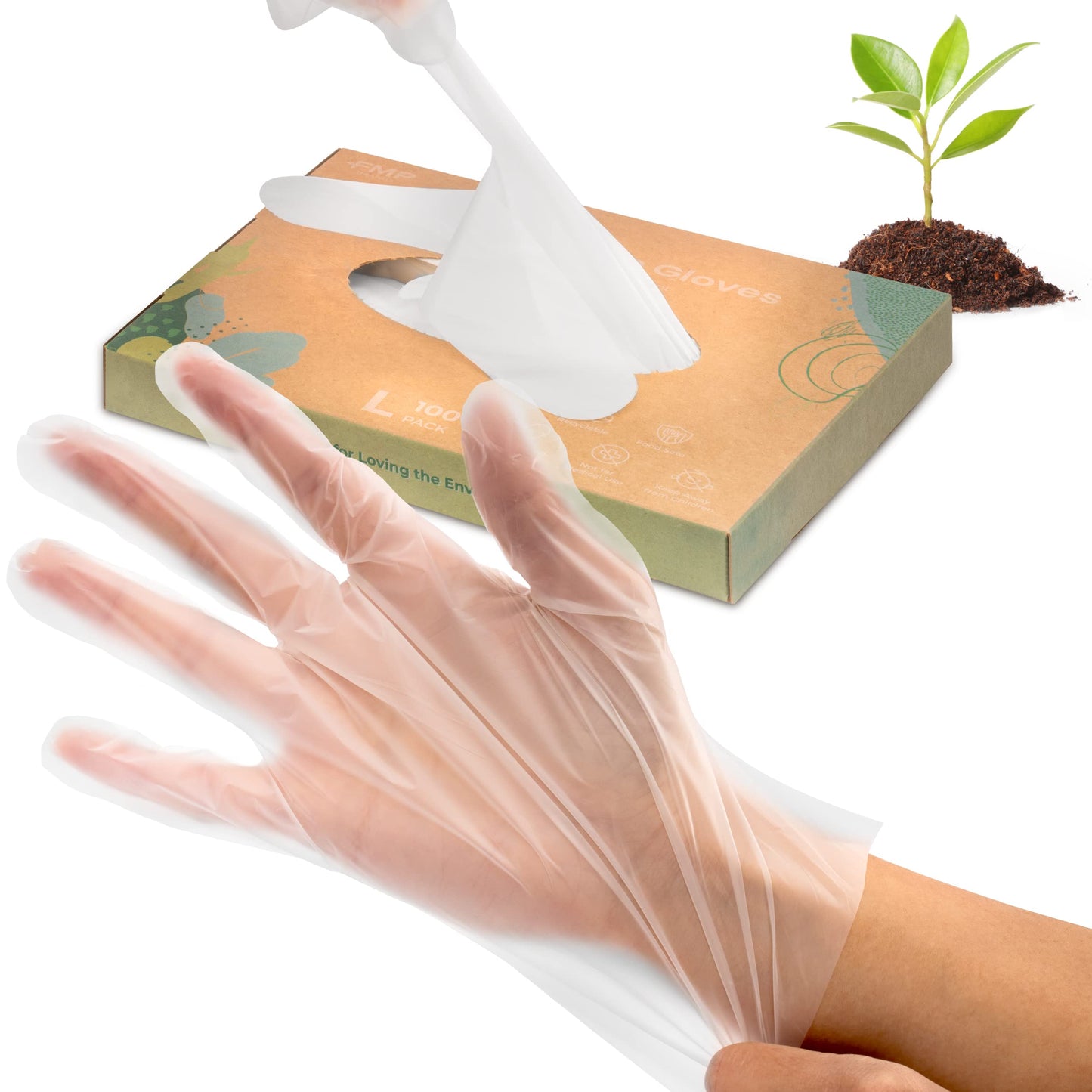 Fit Meal Prep 100/200/600/2000 Pack Compostable Food Prep Gloves Biodegradable Gloves, Cooking Gloves Food Safe Gloves