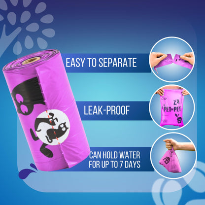 Pet N Pet Poop Bags for Dogs, 288 Counts Lavender Scented Dog Poop Bags Rolls with Leash Dispenser, USDA Certified 38% Plant Based & 62% PE Dogs Waste Bag, Doggie Poo Bag
