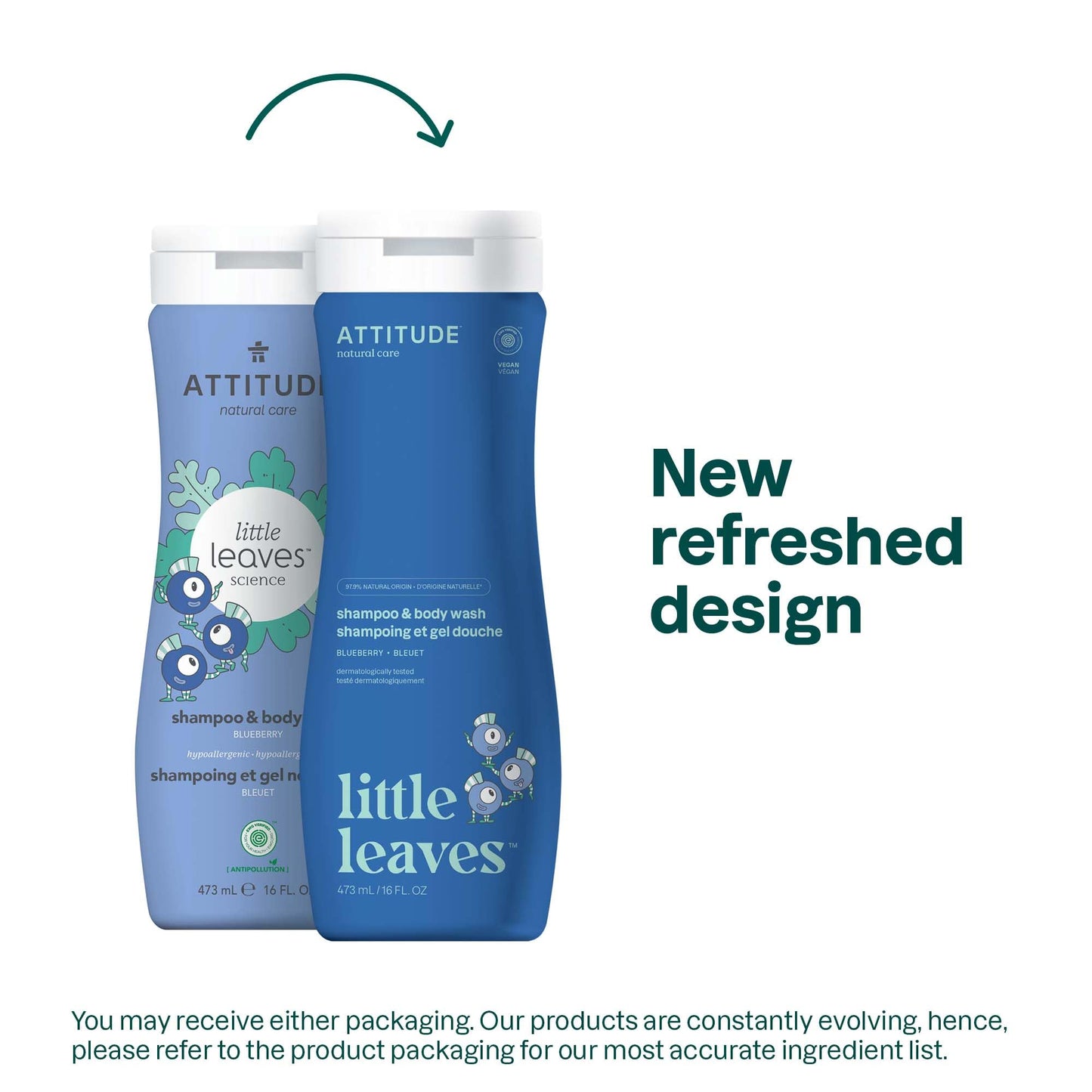 ATTITUDE Shampoo and Body Wash for Kids, EWG Verified Hair and Body Cleanser, Dermatologically Tested Soap, Plant and Mineral Based Bath Products, Vegan, Vanilla & Pear, 16 Fl Oz