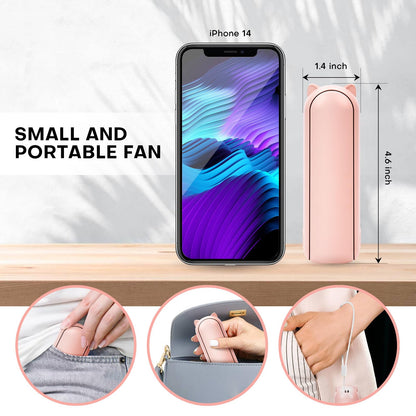 OHLGT Mini Ventilador Portátil: Silencioso, Recargable y Power Bank (9-15h)