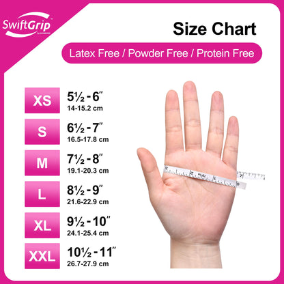 Powder-Free Nitrile Gloves, 100ct Box - 3-mil, Disposable Nitrile Gloves, Latex-Free, Powder-Free - Pink/Fuchsia