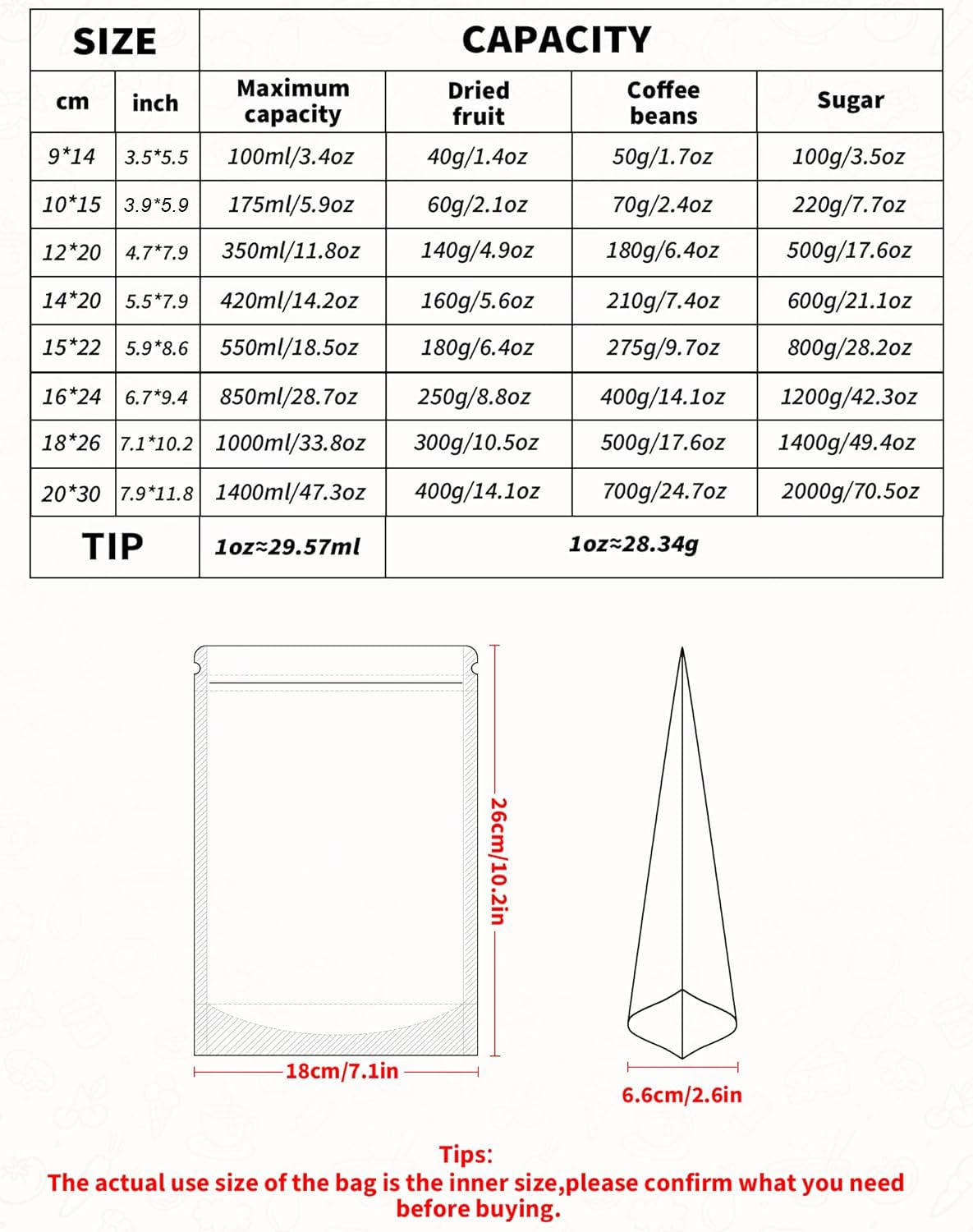 FireKylin 100 PCS Stand Up Pouches,3.5"x5.5" Kraft Bags With Window Clear Fornt Pouches Resealable Zip Lock Food Storage Brown