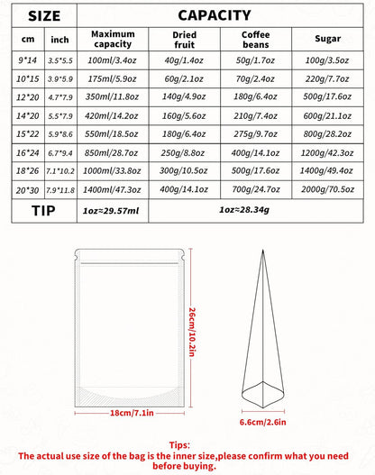 FireKylin 100 PCS Stand Up Pouches,3.5"x5.5" Kraft Bags With Window Clear Fornt Pouches Resealable Zip Lock Food Storage Brown
