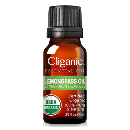 Cliganic Organic Essential Oils Set (Top 5) - 100% Pure Natural - Aromatherapy, Candle Making - Peppermint, Lavender, Eucalyptus, Lemongrass & Orange (Packaging May Vary)
