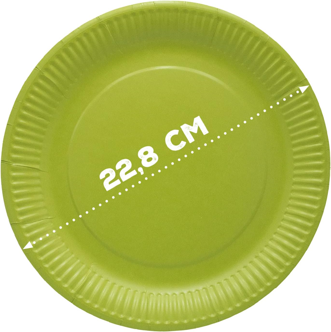 Ökolution Platos desechables (20 unidades, redondos, sin revestimiento de plástico, cartón FSC, embalaje respetuoso con el medio ambiente), color verde