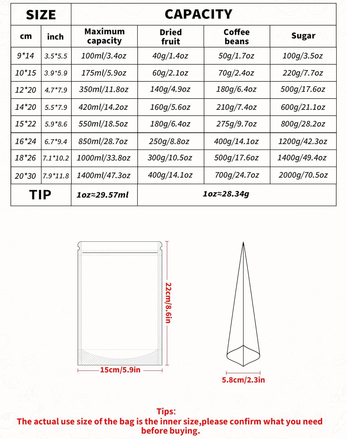 FireKylin 100 PCS Stand Up Pouches,3.5"x5.5" Kraft Bags With Window Clear Fornt Pouches Resealable Zip Lock Food Storage Brown