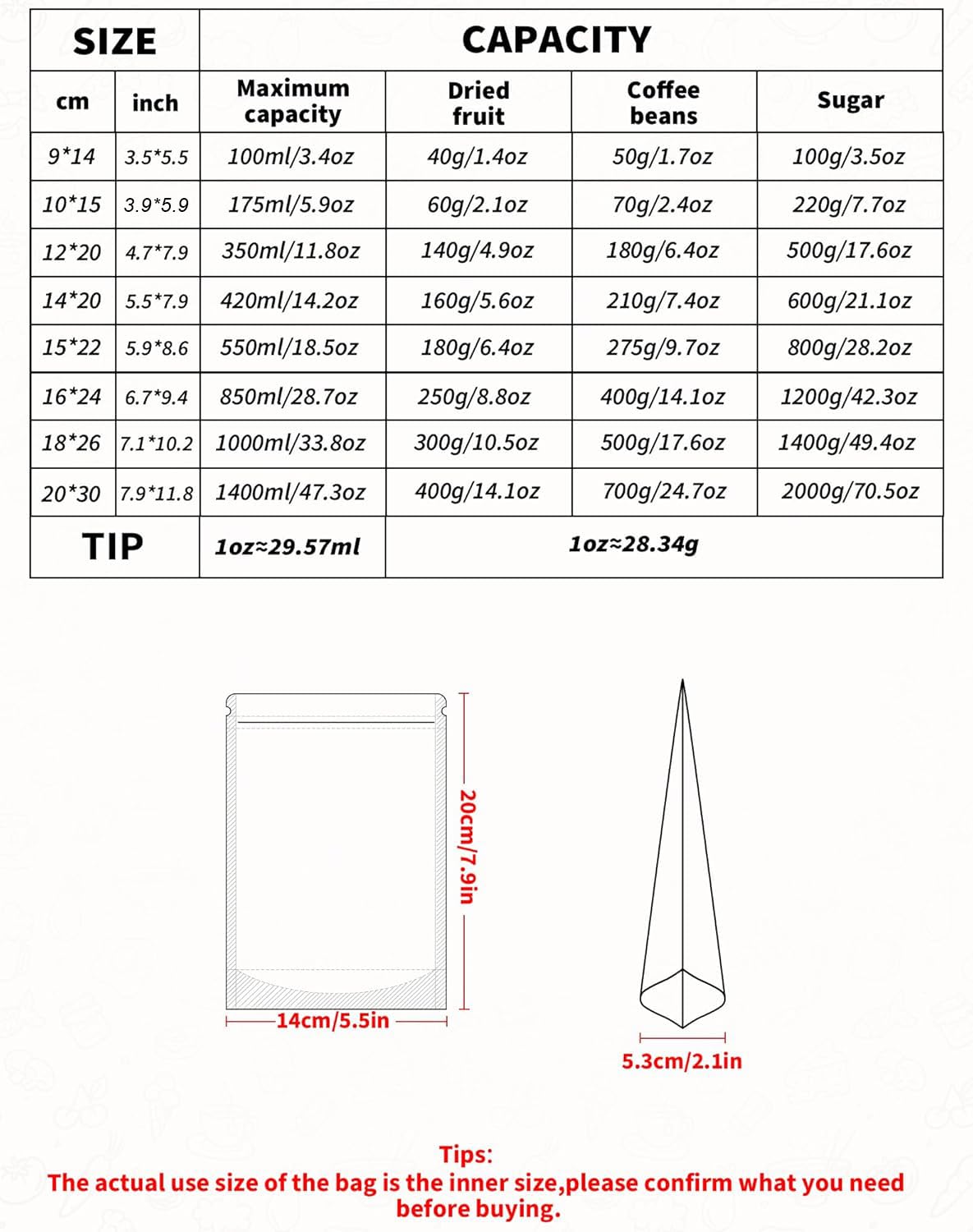 FireKylin 100 PCS Stand Up Pouches,3.5"x5.5" Kraft Bags With Window Clear Fornt Pouches Resealable Zip Lock Food Storage Brown