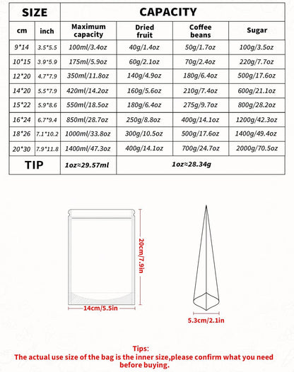 FireKylin 100 PCS Stand Up Pouches,3.5"x5.5" Kraft Bags With Window Clear Fornt Pouches Resealable Zip Lock Food Storage Brown
