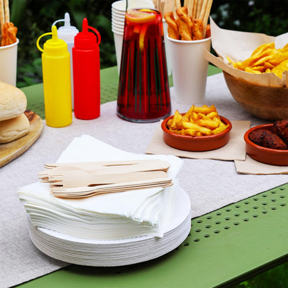 Table Kind - Paquete de 100 servilletas blancas suaves, servilletas de calidad para fiestas, catering y uso diario, ecológicas, desechables, compostables para el hogar, sostenibles y reciclables,