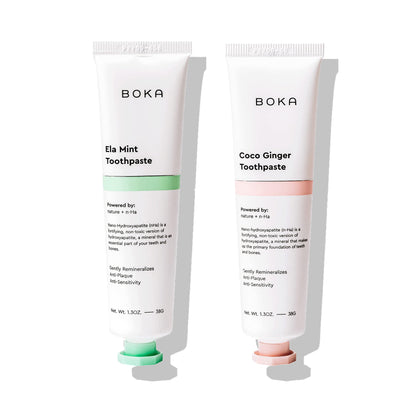 Boka Fluoride Free Toothpaste Nano Hydroxyapatite, Stocking Stuffers Remineralizing, Whitening - Dentist Recommended for Adult, Kids Oral Care Ela Mint Flavor, 4 Fl Oz 1Pk US Manufactured