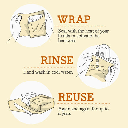Bee's Wrap Reusable Vegan Alternative to Beeswax Food Wraps, Made in the USA, Eco Friendly Food Wraps, Sustainable Food Storage Containers, Organic Food Wraps, Bread Wrap for Homemade Bread, Vegan
