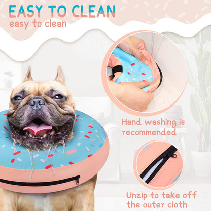 Supet Inflatable Dog Cone Collar Alternative After Surgery, Doggie Neck Donut Collar Recovery ECollar, Soft Dog Cone for Small Medium Large Dogs