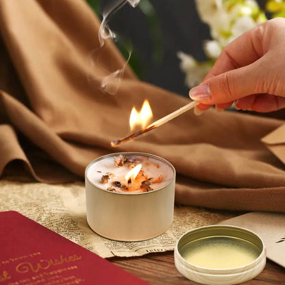 YJHSS 48-Pack White Candle Tins, 24pcs 8oz + 24pcs 4oz Candle tins with Metal Wood-Grain Printing Lids, Empty Candle Jars for Making Candles, Bulk Candle Containers Candle Making Jars for Christmas
