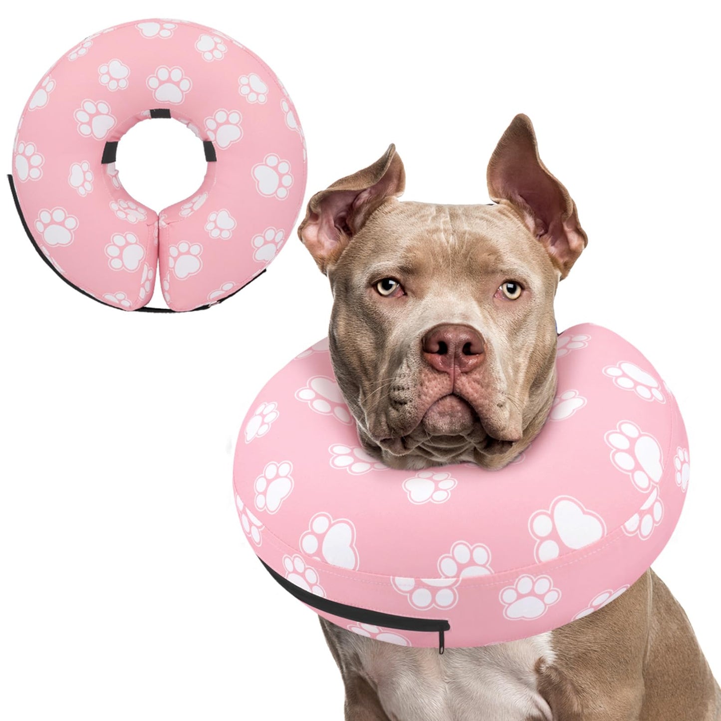 Supet Inflatable Dog Cone Collar Alternative After Surgery, Doggie Neck Donut Collar Recovery ECollar, Soft Dog Cone for Small Medium Large Dogs