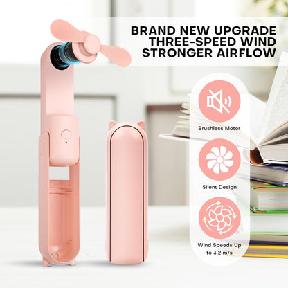 OHLGT Mini Ventilador Portátil: Silencioso, Recargable y Power Bank (9-15h)