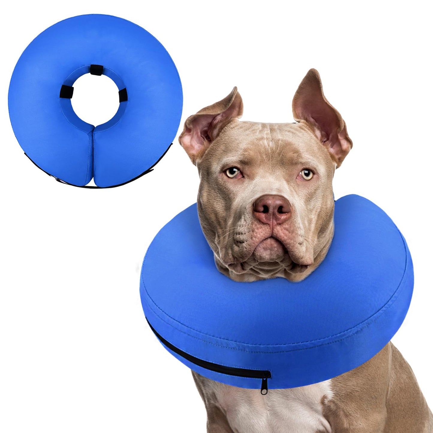 Supet Inflatable Dog Cone Collar Alternative After Surgery, Doggie Neck Donut Collar Recovery ECollar, Soft Dog Cone for Small Medium Large Dogs