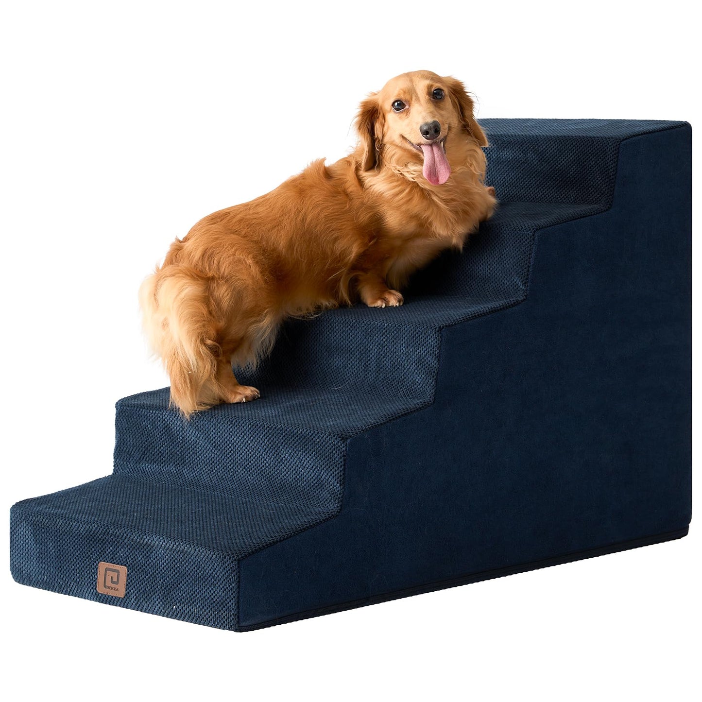 EHEYCIGA Dog Stairs for Bed 18”H, 4-Step Dog Steps for High Bed, Pet Steps for Small Dogs and Cats, Non-Slip Balanced Pet Ramp Indoor, Grey