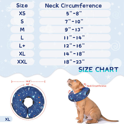 Supet Inflatable Dog Cone Collar Alternative After Surgery, Doggie Neck Donut Collar Recovery ECollar, Soft Dog Cone for Small Medium Large Dogs