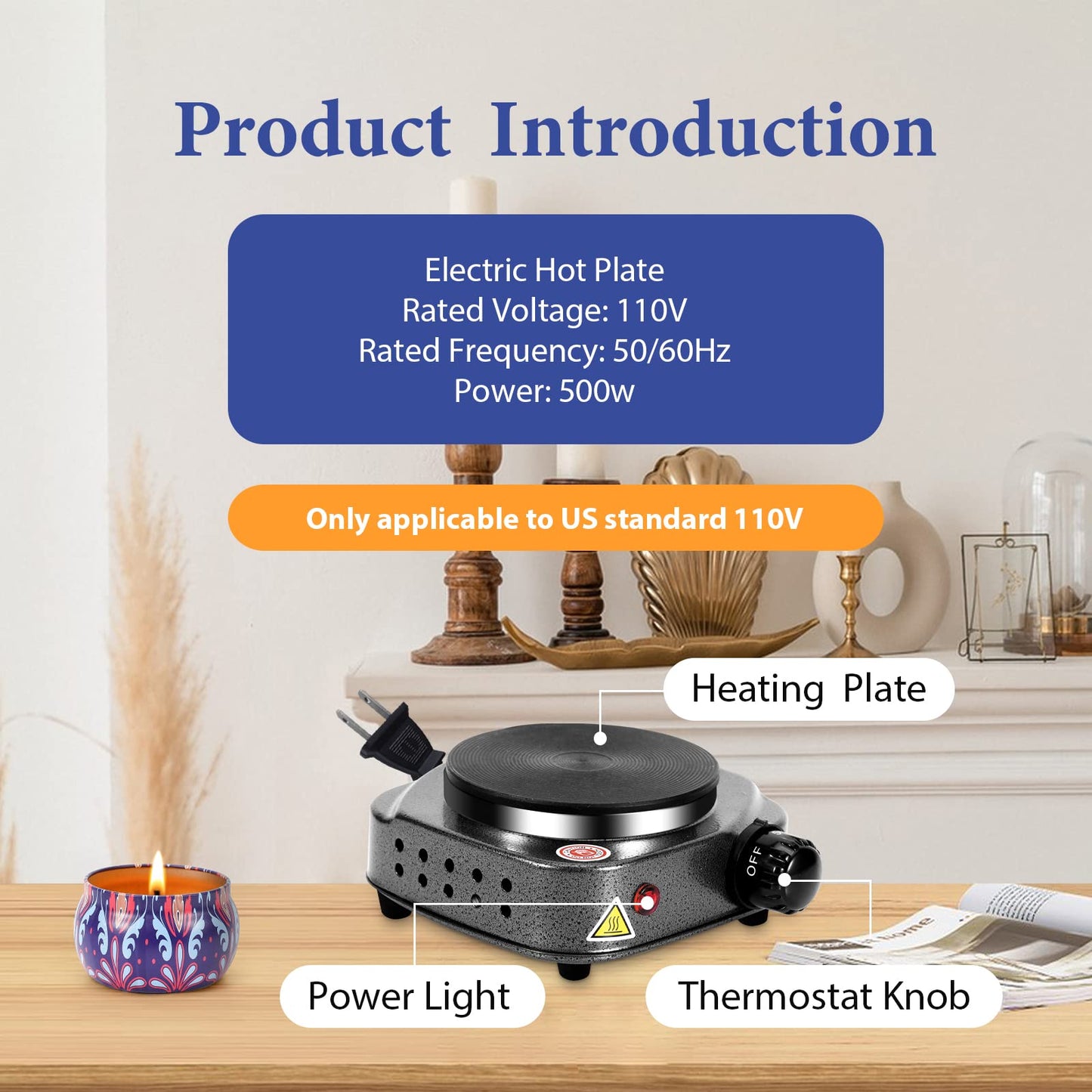 SAEUYVB Candle Making Kit with Wax Melter, Thermometer, Pouring Pot and Supplies for Beginners