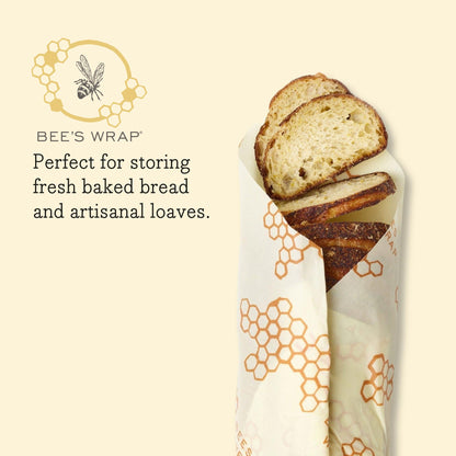 Bee's Wrap Reusable Vegan Alternative to Beeswax Food Wraps, Made in the USA, Eco Friendly Food Wraps, Sustainable Food Storage Containers, Organic Food Wraps, Bread Wrap for Homemade Bread, Vegan