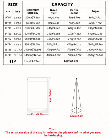 FireKylin 100 PCS Stand Up Pouches,3.5"x5.5" Kraft Bags With Window Clear Fornt Pouches Resealable Zip Lock Food Storage Brown