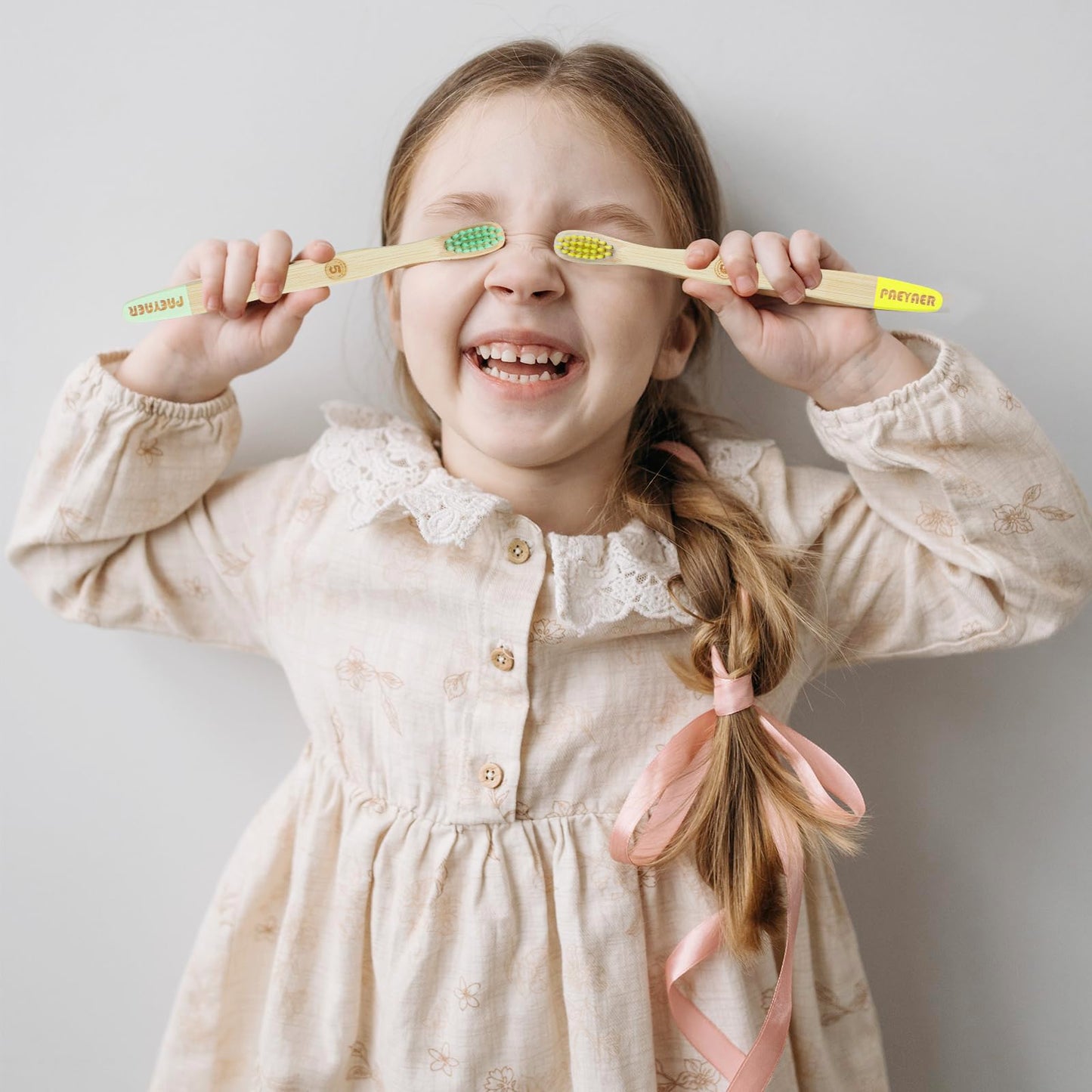 New Kids Bamboo Toothbrushes - 6 Pack, Organic Soft Bristle Toothbrush for Kids, Biodegradable Children's Toothbrushes (Toddler Toothbrush Ages 3-12, Multicolor)