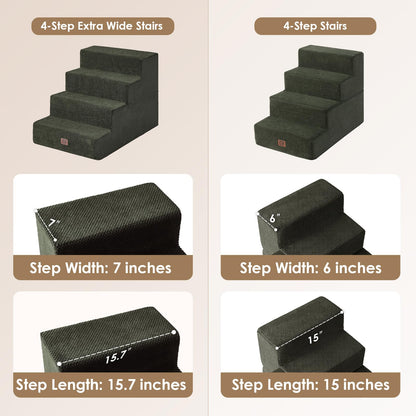 EHEYCIGA Dog Stairs for Bed 18”H, 4-Step Dog Steps for High Bed, Pet Steps for Small Dogs and Cats, Non-Slip Balanced Pet Ramp Indoor, Grey