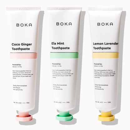 Boka Fluoride Free Toothpaste Nano Hydroxyapatite, Stocking Stuffers Remineralizing, Whitening - Dentist Recommended for Adult, Kids Oral Care Ela Mint Flavor, 4 Fl Oz 1Pk US Manufactured