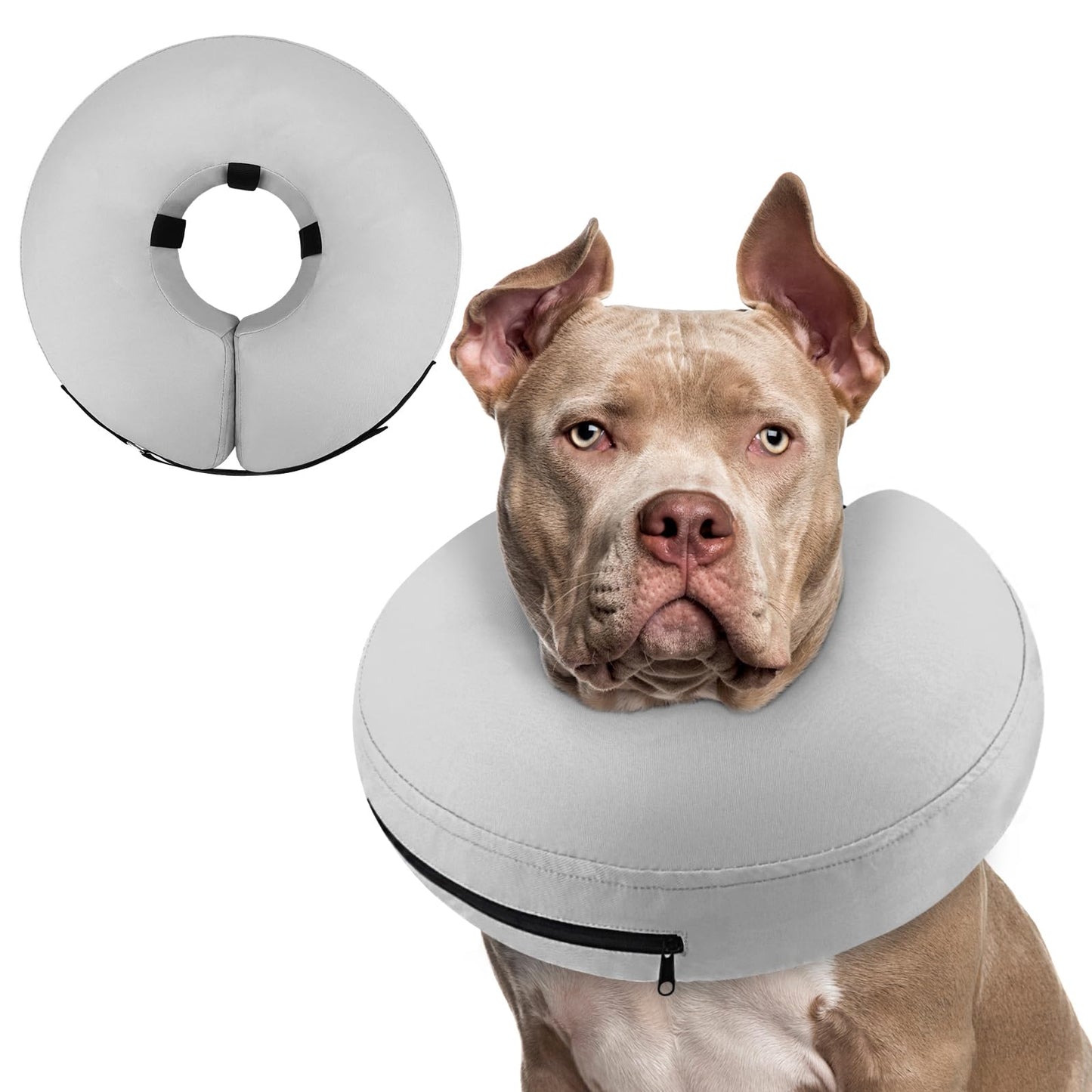 Supet Inflatable Dog Cone Collar Alternative After Surgery, Doggie Neck Donut Collar Recovery ECollar, Soft Dog Cone for Small Medium Large Dogs