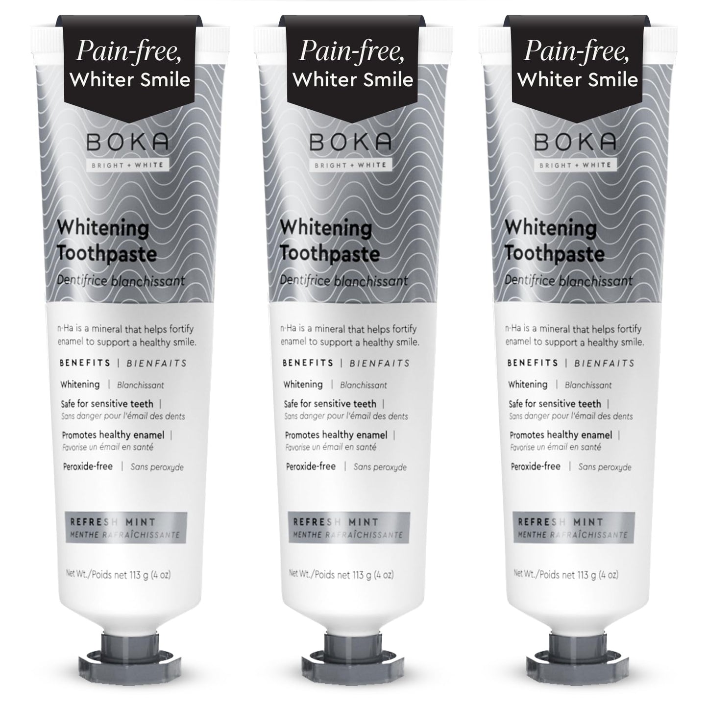 Boka Fluoride Free Toothpaste Nano Hydroxyapatite, Stocking Stuffers Remineralizing, Whitening - Dentist Recommended for Adult, Kids Oral Care Ela Mint Flavor, 4 Fl Oz 1Pk US Manufactured