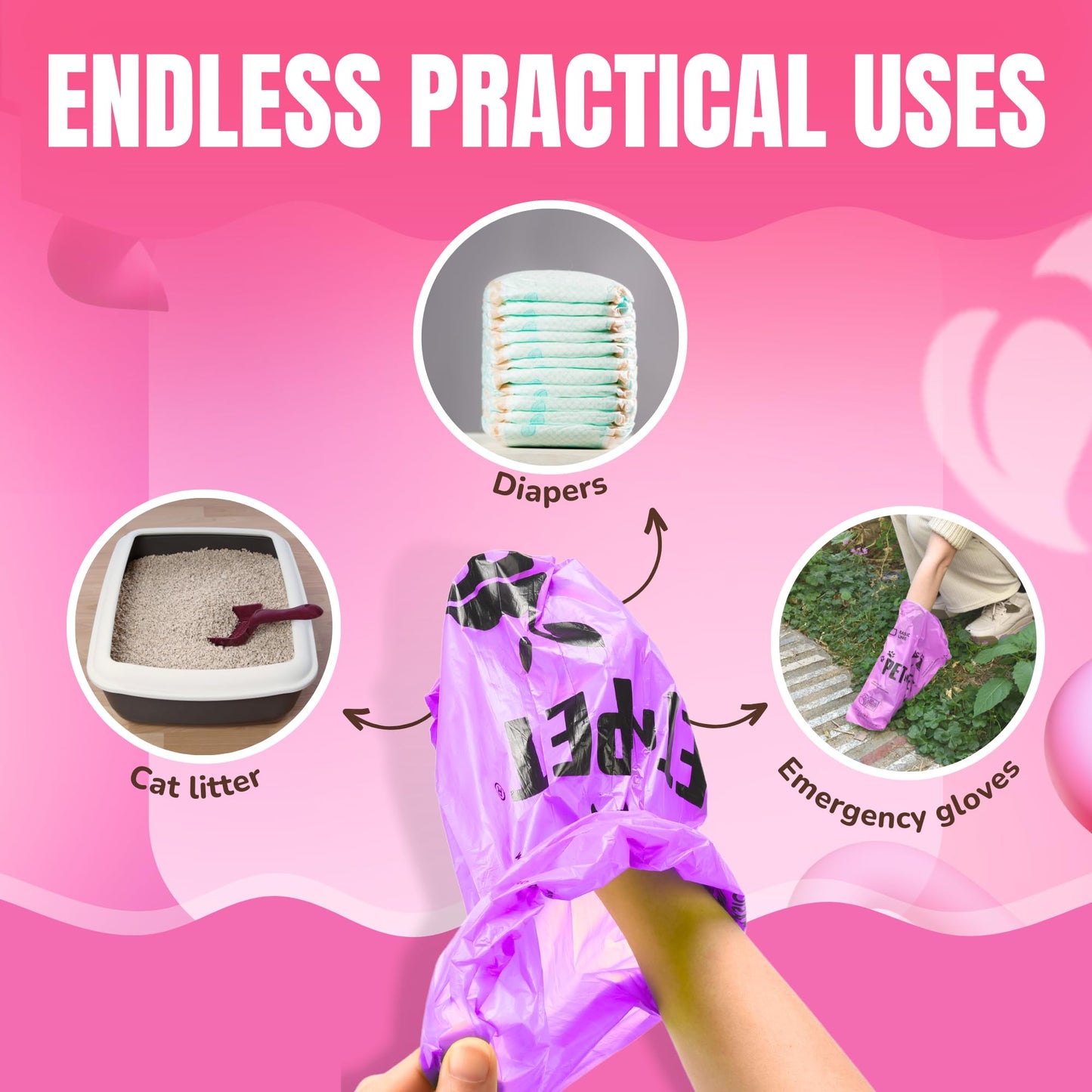 Pet N Pet Poop Bags for Dogs, 288 Counts Lavender Scented Dog Poop Bags Rolls with Leash Dispenser, USDA Certified 38% Plant Based & 62% PE Dogs Waste Bag, Doggie Poo Bag
