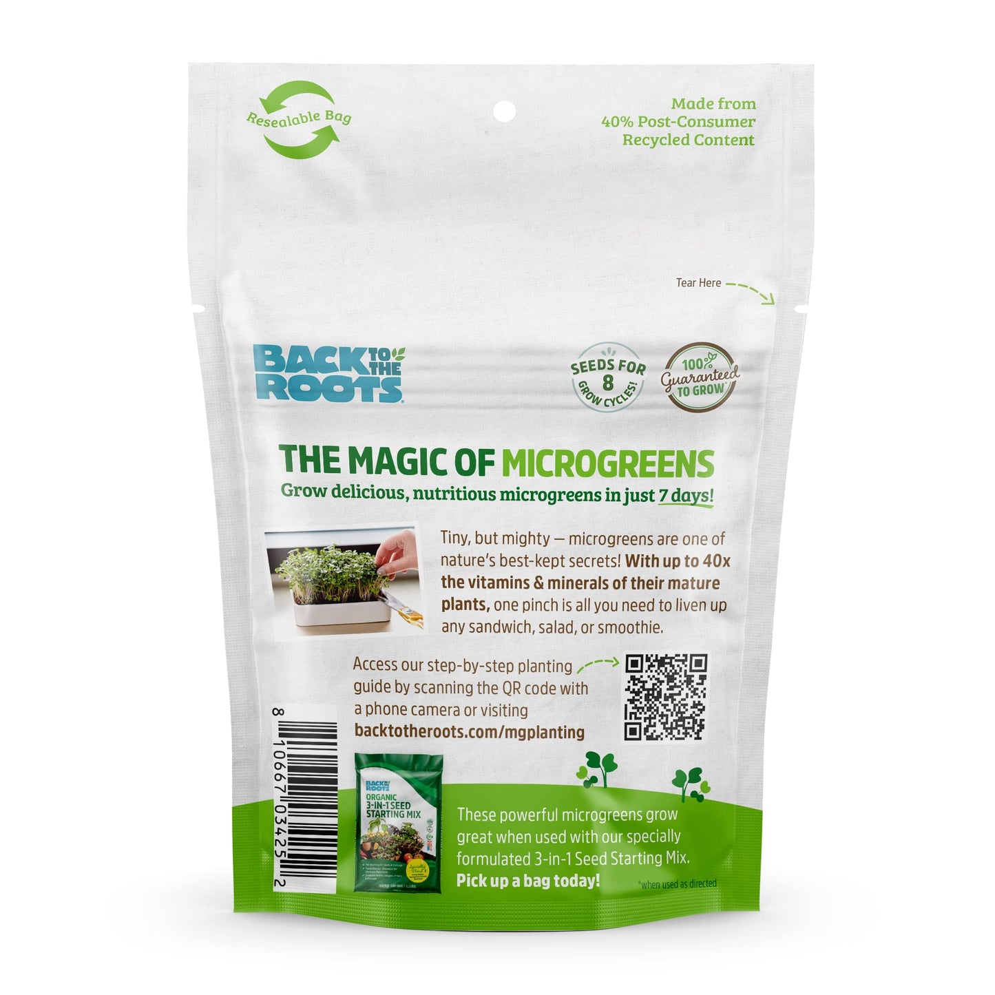 Back to the Roots Indoor Herb Garden Starter Kit, Basil, Mint and Cilantro - Includes seeds, soil and biochar