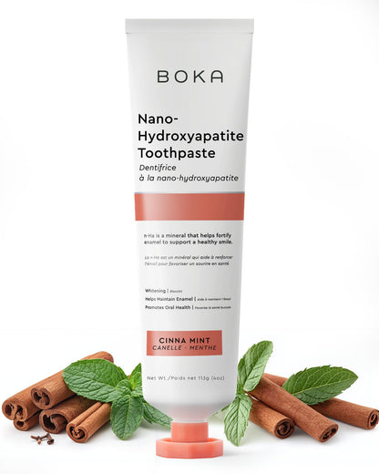 Boka Fluoride Free Toothpaste Nano Hydroxyapatite, Stocking Stuffers Remineralizing, Whitening - Dentist Recommended for Adult, Kids Oral Care Ela Mint Flavor, 4 Fl Oz 1Pk US Manufactured