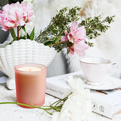 Thick Candle Jars for Making Candles 16 Pcs, 7 OZ Empty Jars with Wood Lids for Candle Making, Sample Container, Frosted White