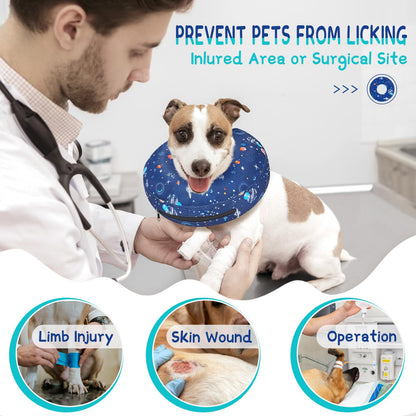 Supet Inflatable Dog Cone Collar Alternative After Surgery, Doggie Neck Donut Collar Recovery ECollar, Soft Dog Cone for Small Medium Large Dogs