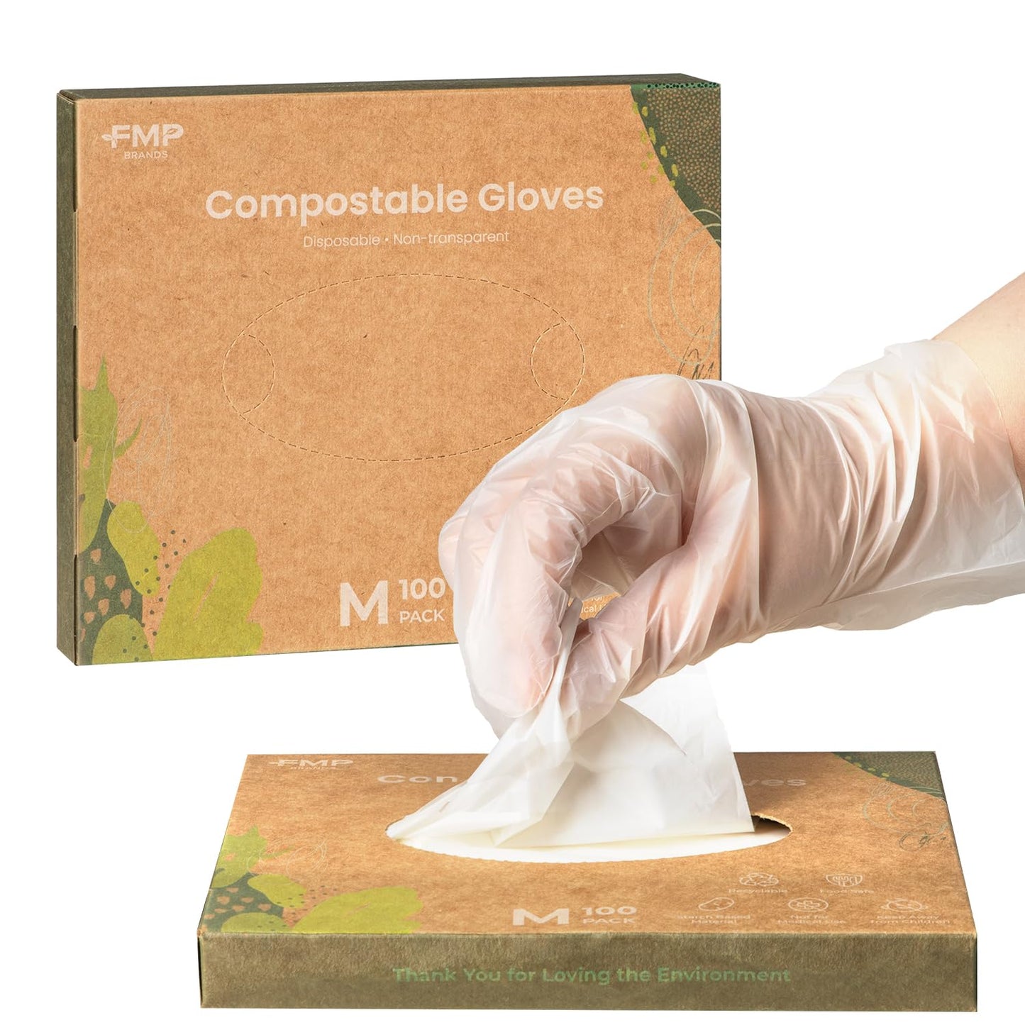 Fit Meal Prep 100/200/600/2000 Pack Compostable Food Prep Gloves Biodegradable Gloves, Cooking Gloves Food Safe Gloves