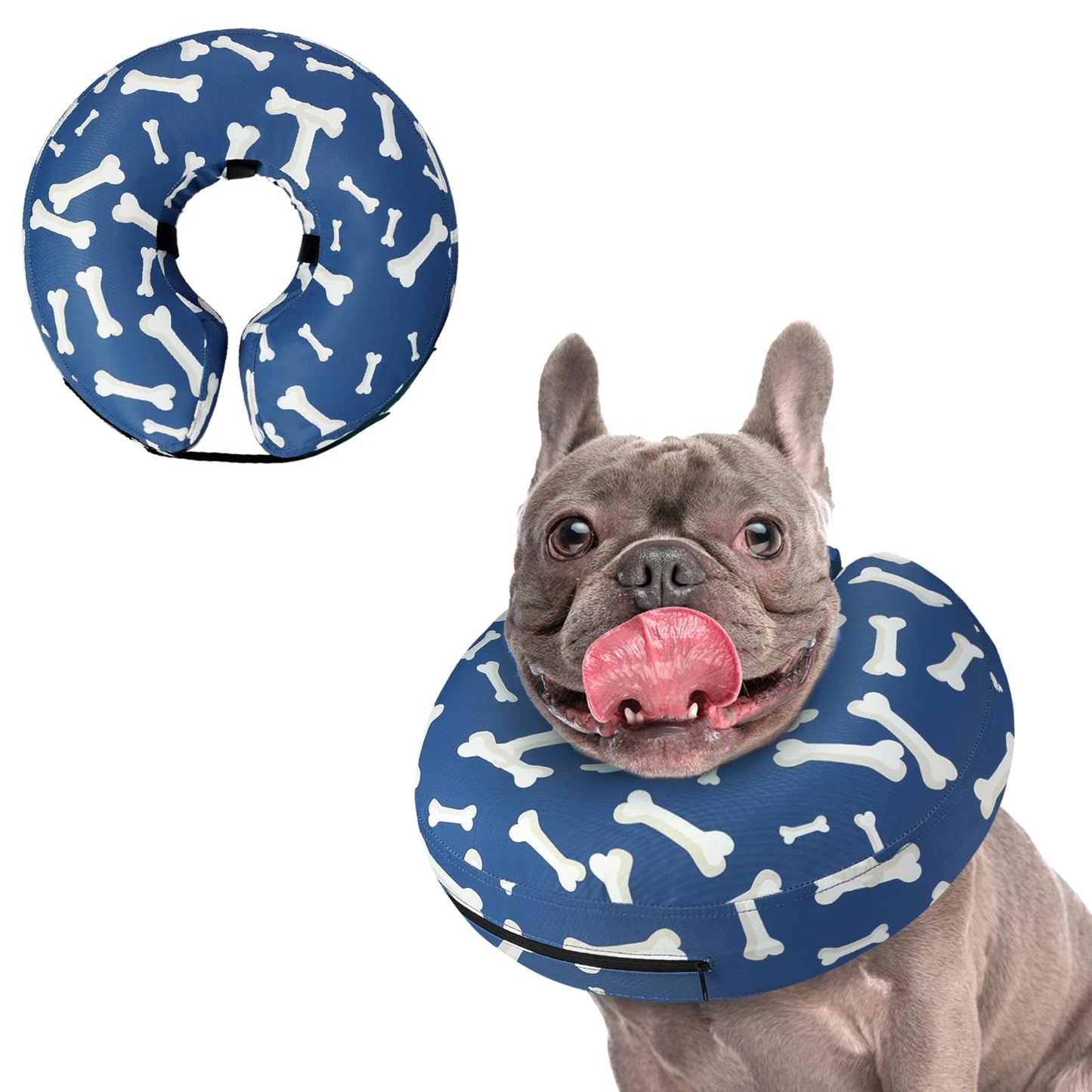 Supet Inflatable Dog Cone Collar Alternative After Surgery, Doggie Neck Donut Collar Recovery ECollar, Soft Dog Cone for Small Medium Large Dogs