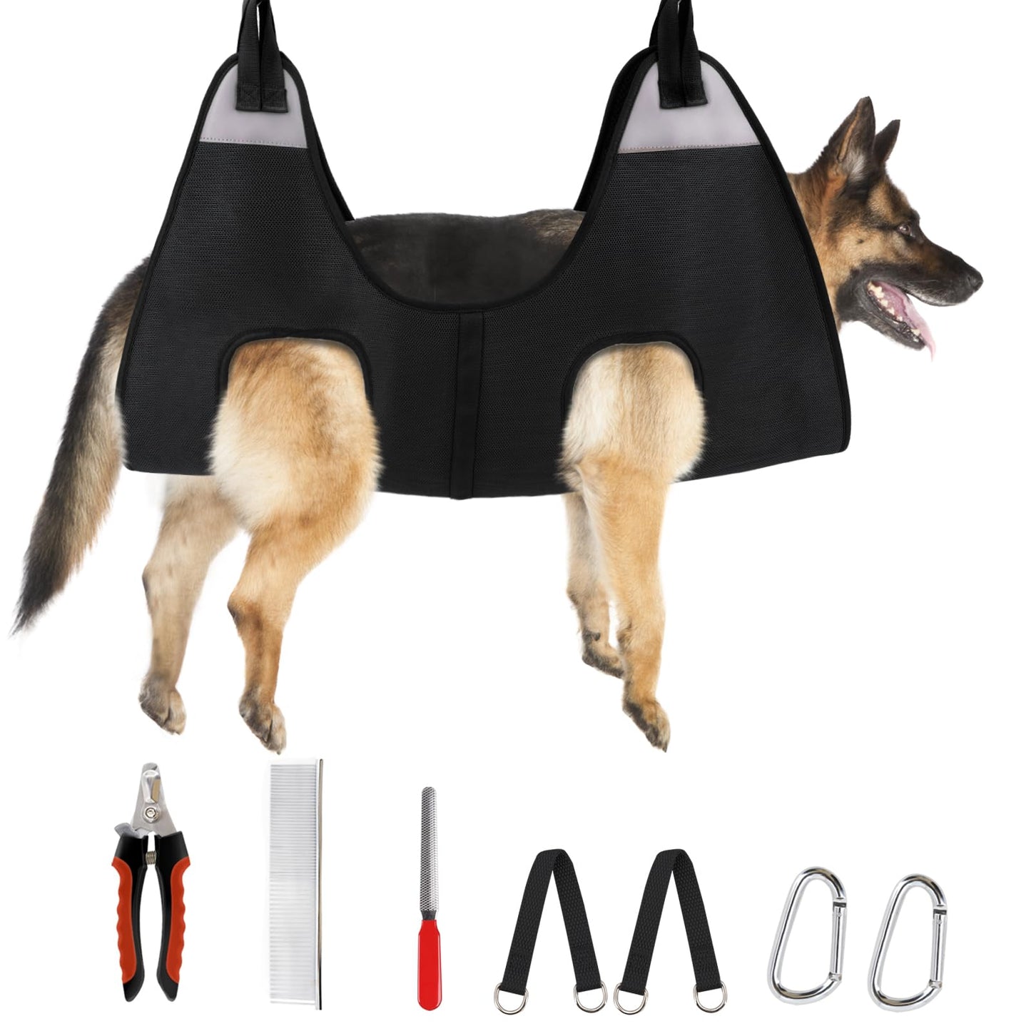 Supet Dog Grooming Hammock for Small Dogs Cat, Relaxation Pet Grooming Hammock Restraint for Nail Trimming (Coral Blue, S（ Legs Spacing：7-10.2" / Max W：15-35LBS）)