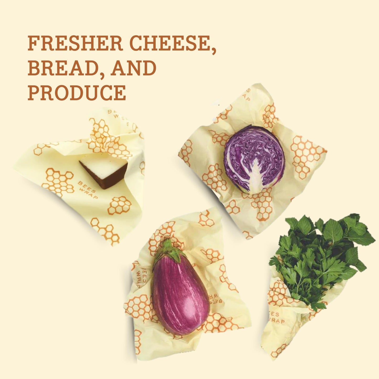Bee's Wrap Reusable Vegan Alternative to Beeswax Food Wraps, Made in the USA, Eco Friendly Food Wraps, Sustainable Food Storage Containers, Organic Food Wraps, Bread Wrap for Homemade Bread, Vegan
