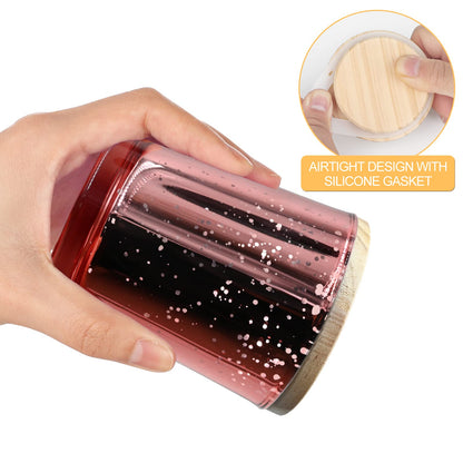 Thick Candle Jars for Making Candles 16 Pcs, 7 OZ Empty Jars with Wood Lids for Candle Making, Sample Container, Frosted White