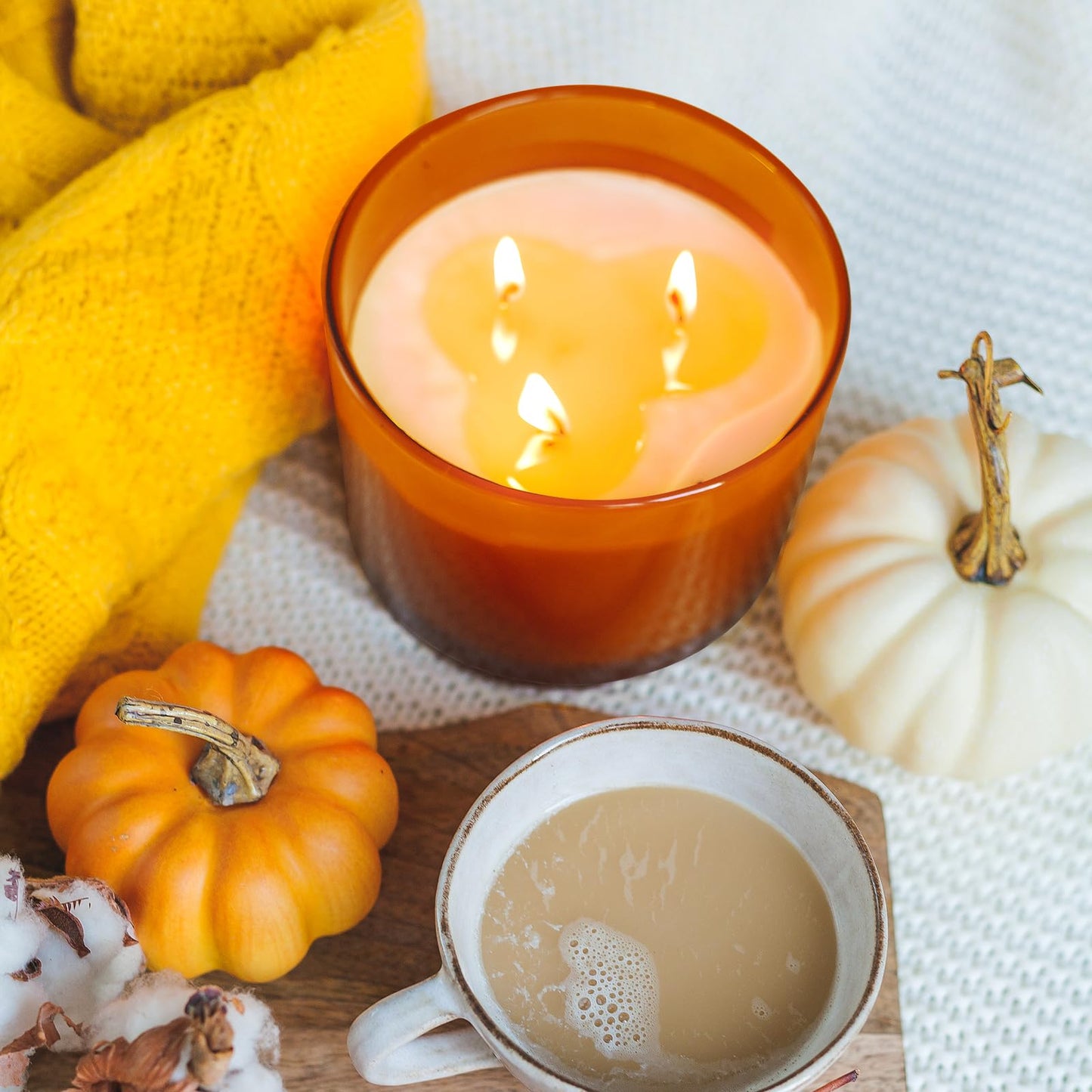 SHOWIN 18 OZ Thick Candle Jars for Making Candles 6 Pcs, Empty Jars with Wood Lids for Candle Making, Sample Container,Frosted White
