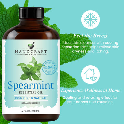 Peppermint Essential Oil - Huge 4 Fl Oz - 100% Pure and Natural - Premium Grade Essential Oil for Diffuser and Aromatherapy