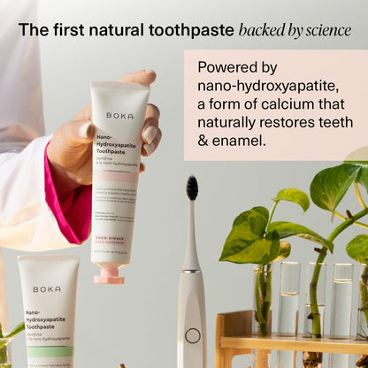 Boka Fluoride Free Toothpaste Nano Hydroxyapatite, Stocking Stuffers Remineralizing, Whitening - Dentist Recommended for Adult, Kids Oral Care Ela Mint Flavor, 4 Fl Oz 1Pk US Manufactured