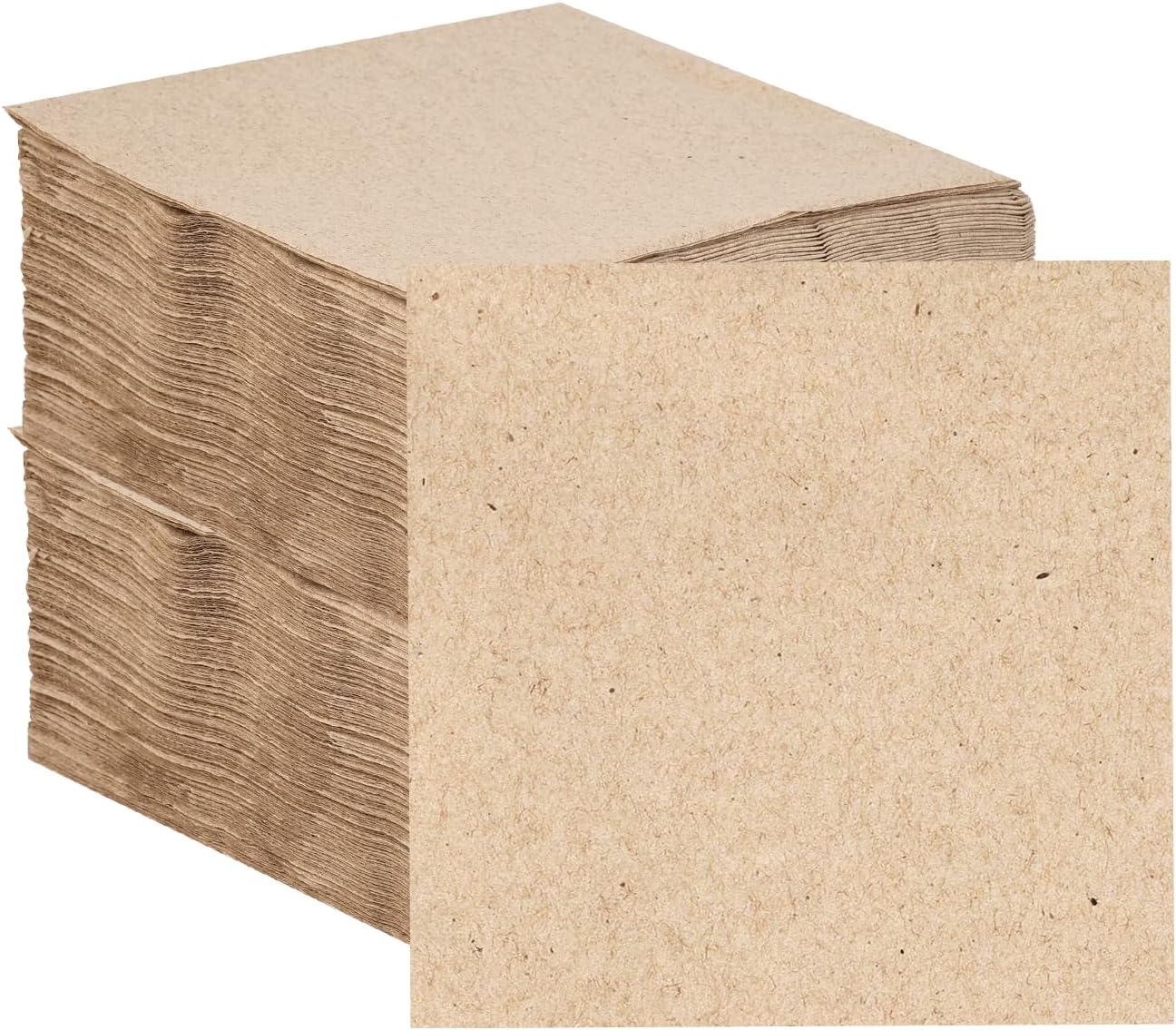 TABLE KIND | Paquete de 100 servilletas de papel reciclado suave, servilletas desechables para fiestas, color marrón, catering y uso diario, sin blanquear, compostables, 2 capas, 33 cm