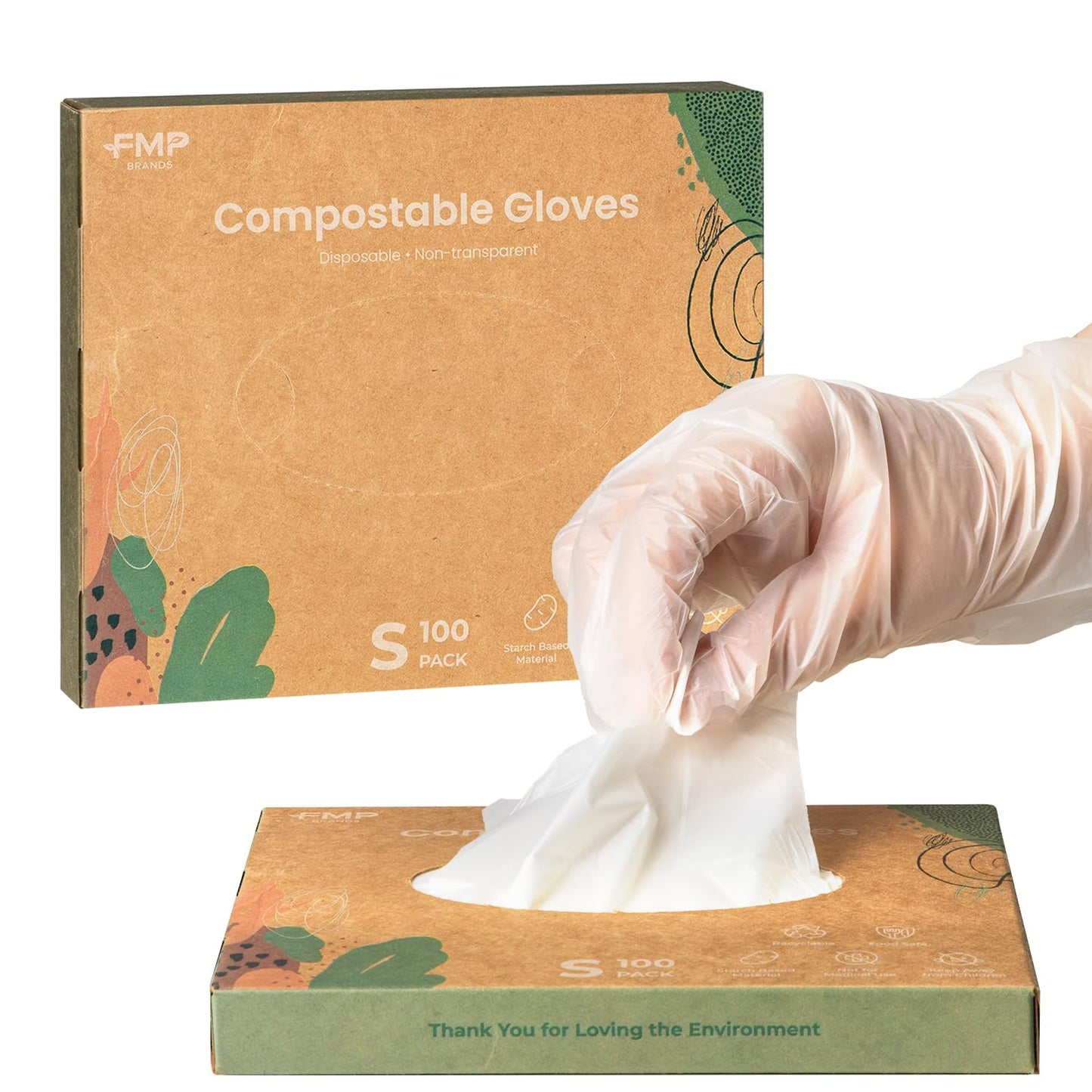 Fit Meal Prep 100/200/600/2000 Pack Compostable Food Prep Gloves Biodegradable Gloves, Cooking Gloves Food Safe Gloves