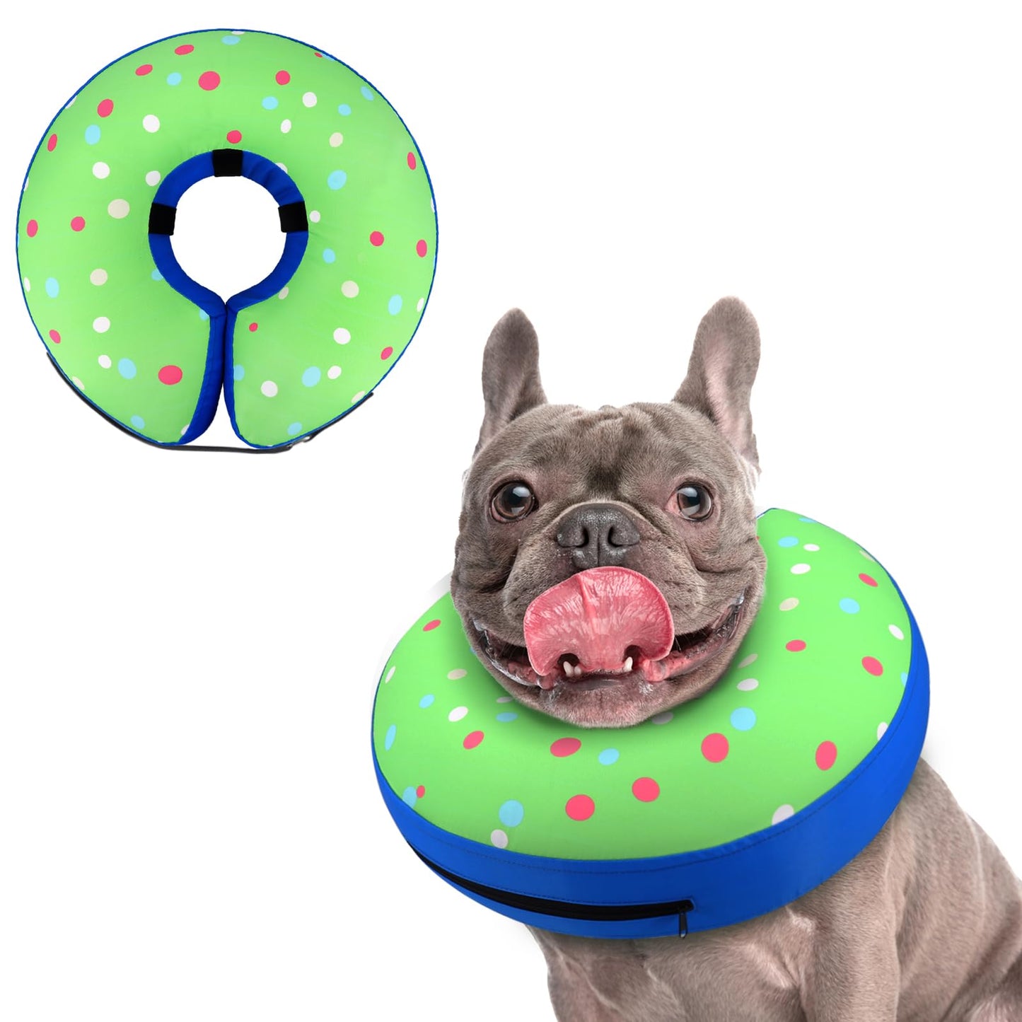 Supet Inflatable Dog Cone Collar Alternative After Surgery, Doggie Neck Donut Collar Recovery ECollar, Soft Dog Cone for Small Medium Large Dogs